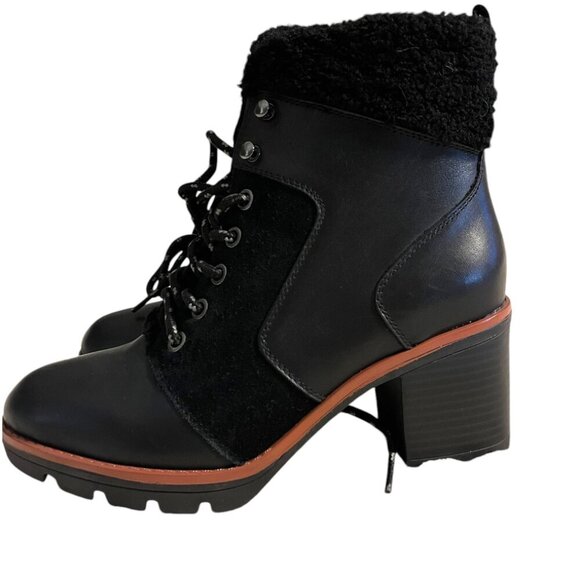 Naturalizer Val Womens Leather Lug Sole Combate & Lace-Up Boots (LIKE NEW) - Picture 2 of 11